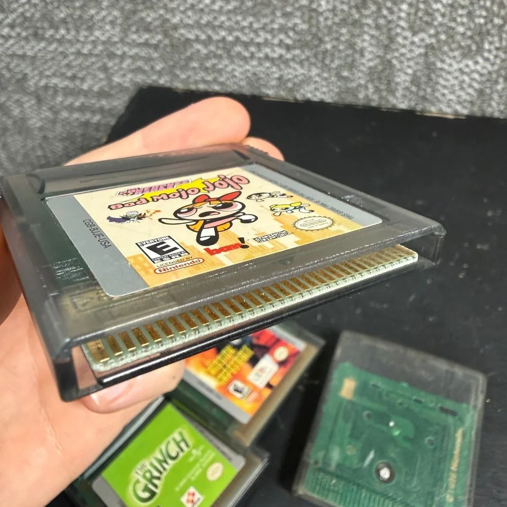 Nintendo Game Boy Color 4 Game Lot The Grinch X-Men Powerpuff Girls Mission Imp